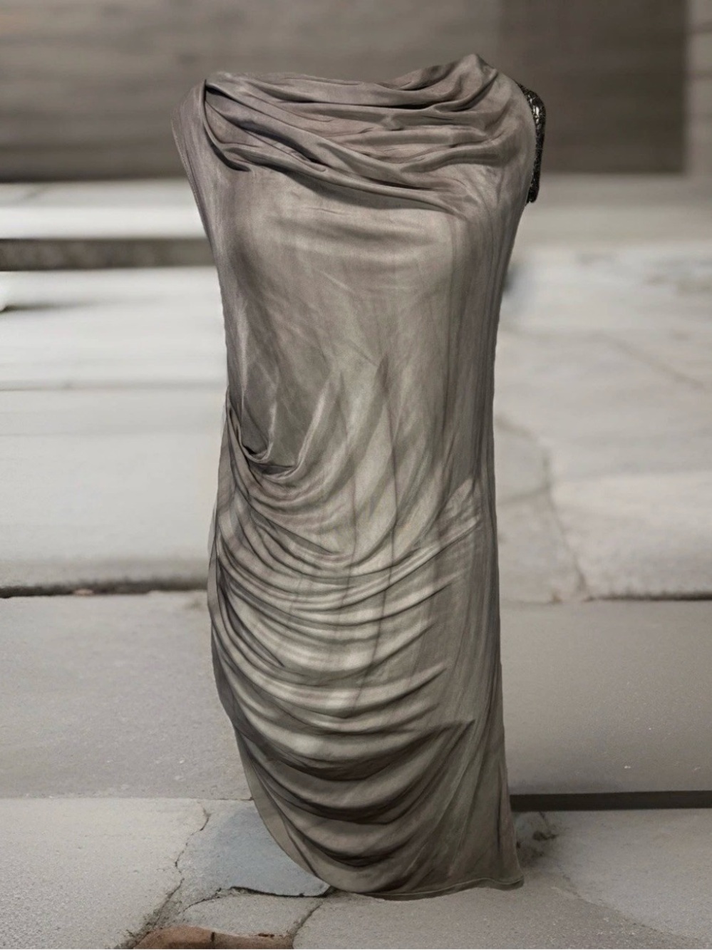 Weekend Max Mara Taupe Draped Midi Dress